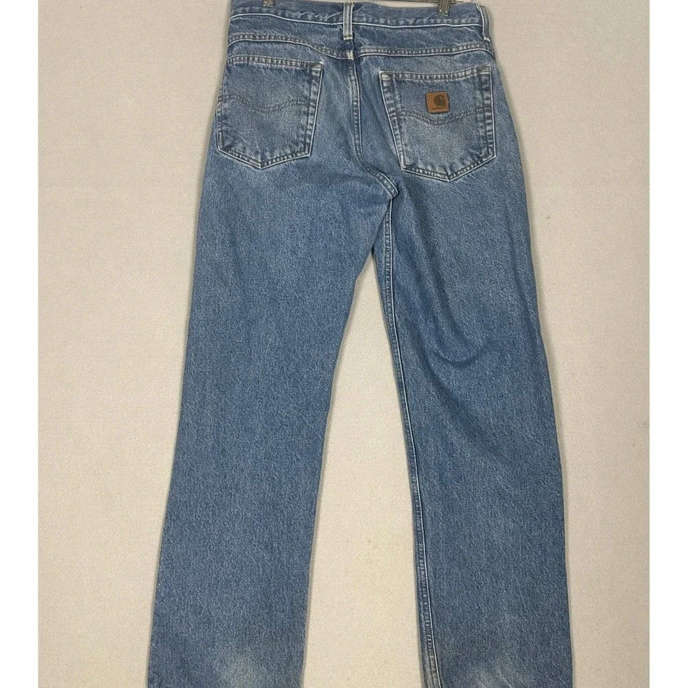 Carhartt B160 DST Jeans Mens 31X32 Blue Relaxed Fit Straight Leg Workwear Denim